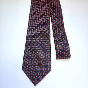 Antonio Rossi Necktie Italian Hand Made Geometric Squares Men's Tie
